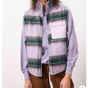 NWT FRNCH Plaid Vest in Lavender and Green